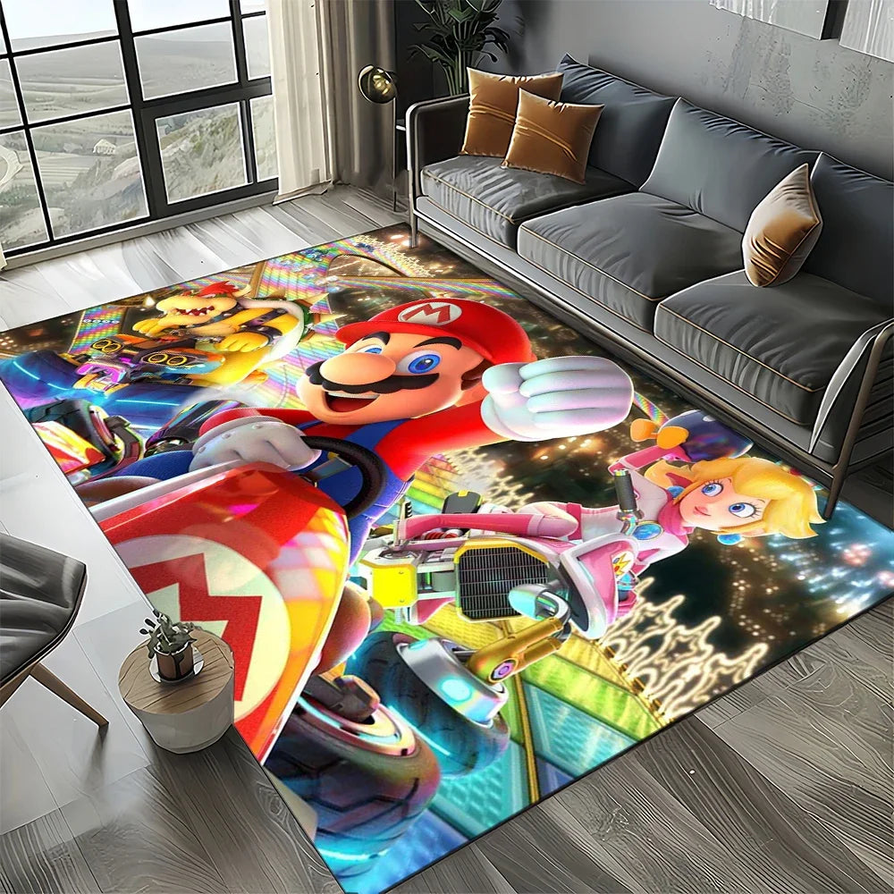 Retro Mario Cartoon  Area Rug,Carpet Rug for Home Living Room Bedroom Sofa Doormat Decor,Kids Play  Floor Mat