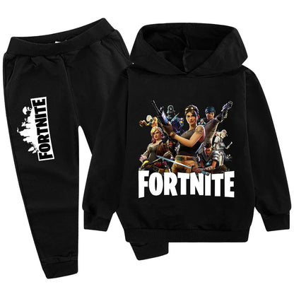 Novo 2026 otroško oblačilo za prosti čas s potiskom igre Fortnite, risanega sloga, z dolgimi rokavi, za jesen/zimo, nov komplet za najstnike