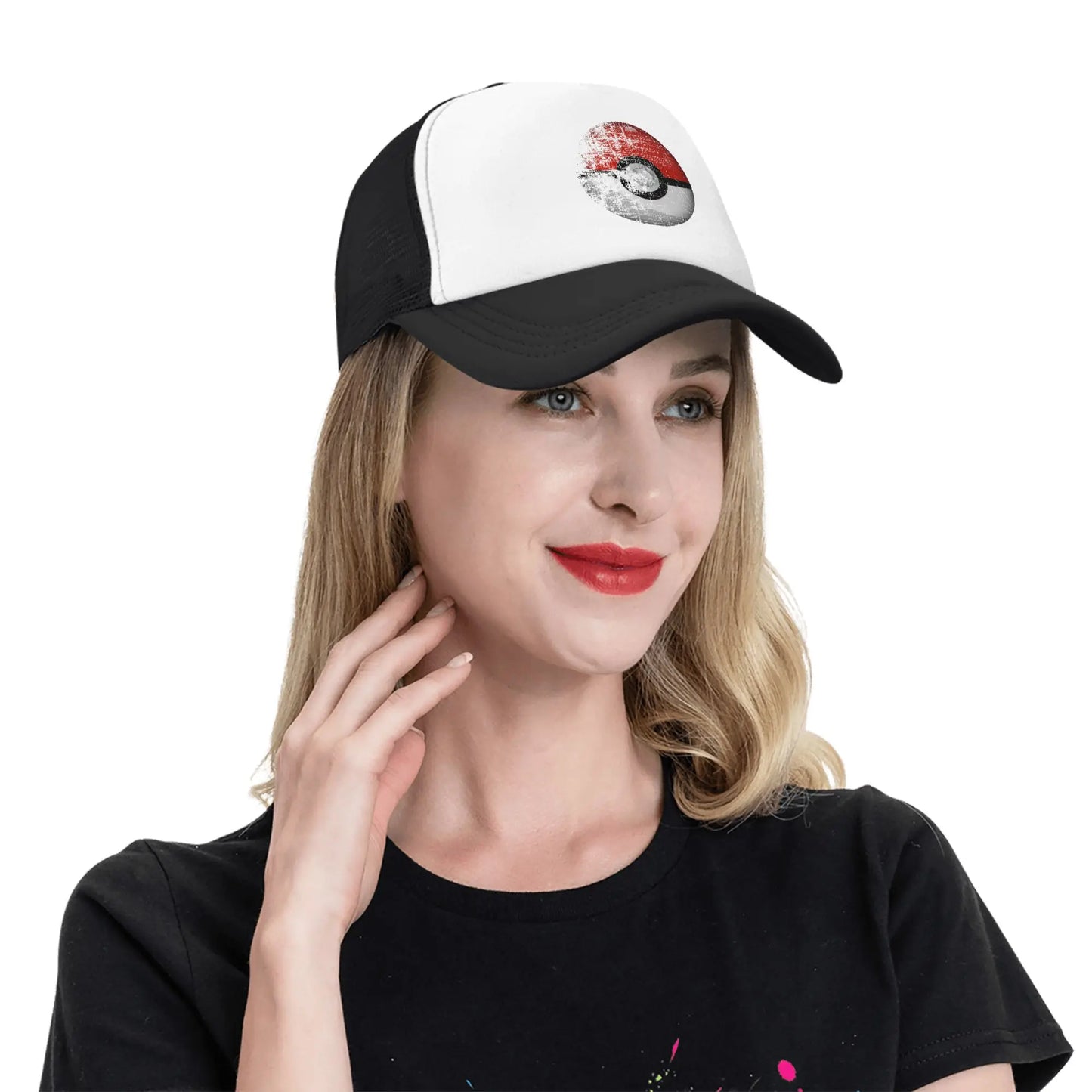 Destroyed Pokemon Pokeball Trucker Cap Men Women Outdoor Hat Trucker Worker Cap Fishing Hat Adjustable Mesh Baseball Caps Summer