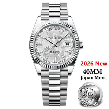 PAGANI DESIGN 2026 New Rose Gold Blue DD40 Luxury Automatic Watch Men Mechanical Wristwatch Mens Sapphire glass Waterproof Watch