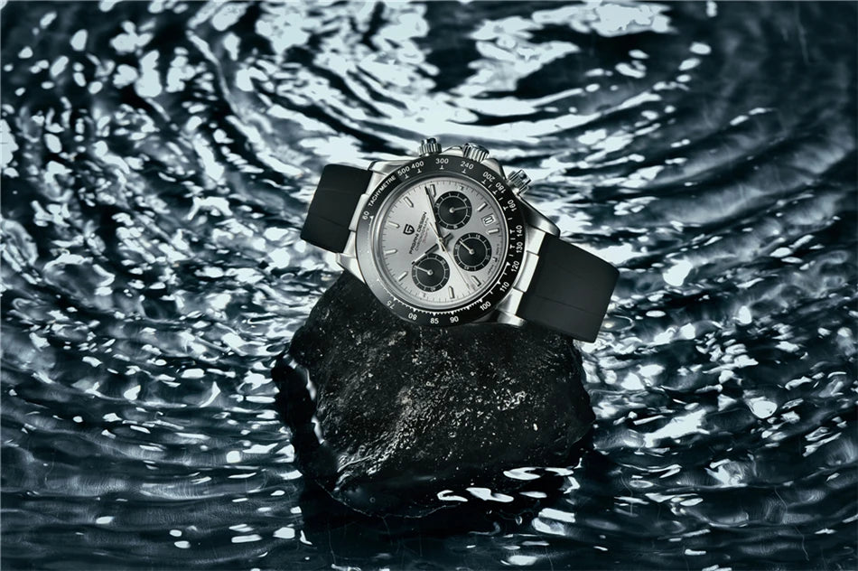 PAGANI DESIGN V2 40MM Relógio masculino de quartzo com mostrador meteorito, safira, cronógrafo retro, impermeável para homem