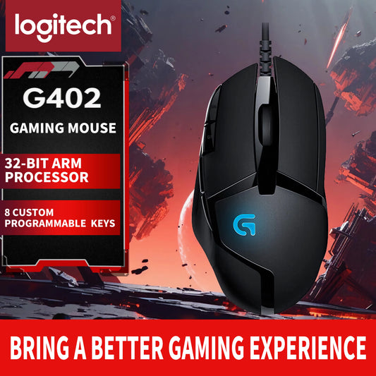 Logitech (G) G402 laidinė žaidimų pelė, e. sportui skirta mechaninė pelė su makrokomandų programavimu, CSGO ir „eating chicken“ kompiuteriniams turnyrams