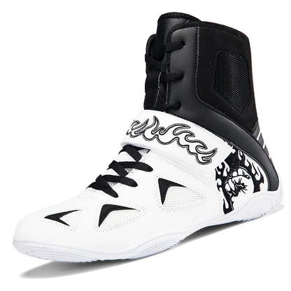 2026 Professional Boxing Shoes Big Size Wrestling Shoes Lightweight Outdoor Male Gym Training Sneakers White Red Man