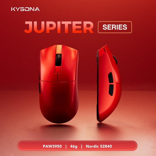 Ποντίκι Gaming KYSONA Jupiter Series, ενσύρματο/ασύρματο, 8Khz, αισθητήρας PAW3950, Bluetooth, 46g, επαναφορτιζόμενο, Web Driver για PC και laptop