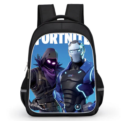 16 Inch Fortnite Cartoon Backpack Unisex for Boys Girls with Dual Zippers Large capacity lightweight student backpack