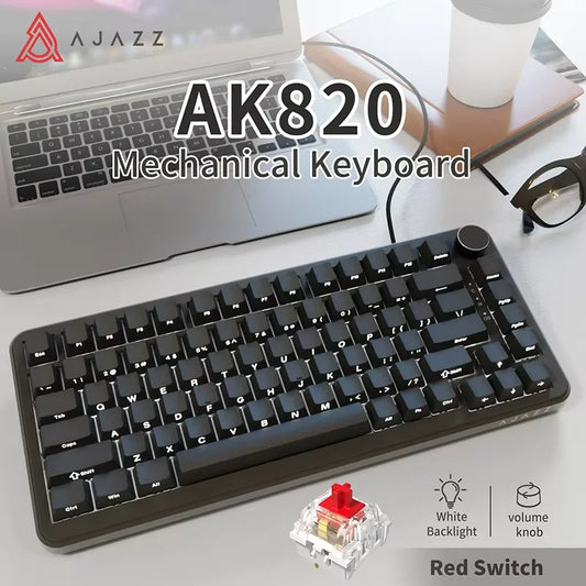AJAZZ AK820 Wired Gaming Mechanical Keyboard RGB Backlight Hot-Swap Switches, 70% Compact Layout, PC/Mac Compatible
