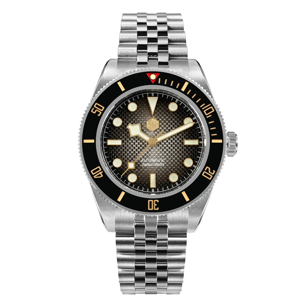San Martin New 40mm BB Diver Watch Top Brand Classic Mens Watches NH35 Automatic Mechanical Sapphire Waterproof Reloj SN0128