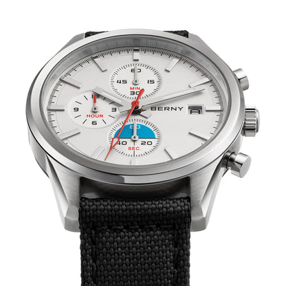 BERNY Top Quartz Chronograph Men's Watches Luminous Miyota 0S10 Sapphire AR Coated 5ATM Waterproof 2026 New Sports Men's Watches