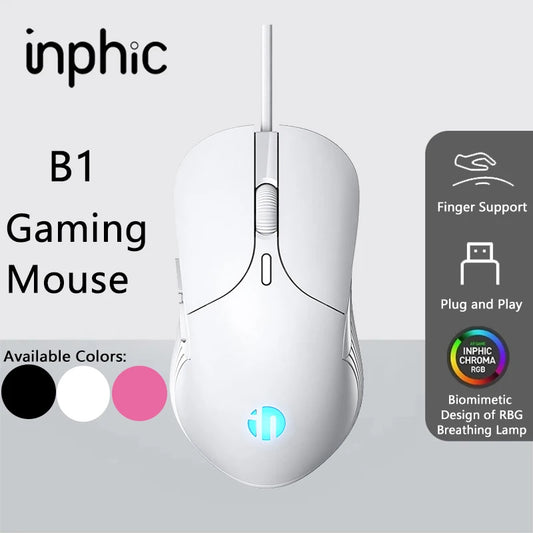 INPHIC B1 ενσύρματο ποντίκι USB, αθόρυβο ποντίκι γραφείου και gaming για PC και φορητούς υπολογιστές