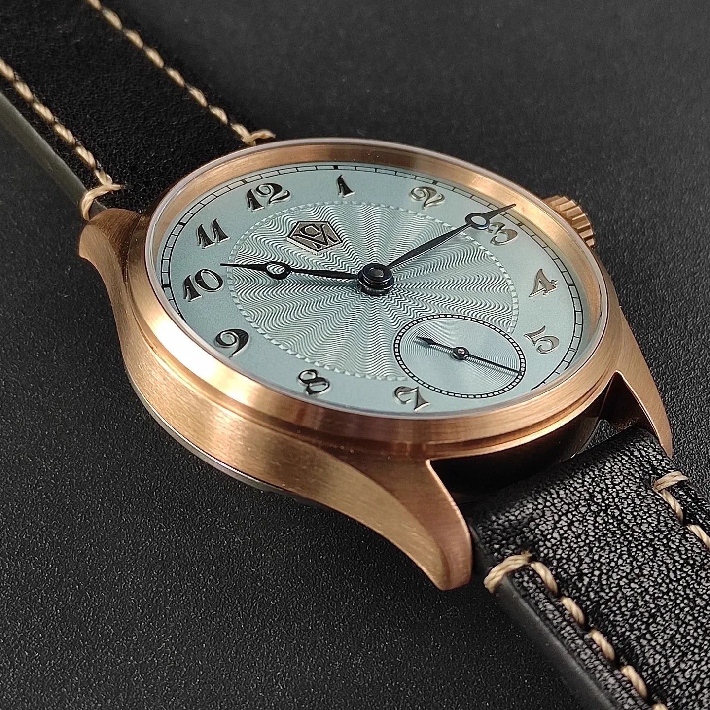 40.5 Men's Manual Mechanical Watch Tin Bronze Guilloché Surface Three-Dimensional Silver Nail Roasted Blue Needle Seagull ST3621