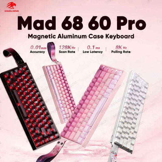 MADLIONS MAD60HE Magnetic Switch Mechanical Keyboard, Wired 68-Key Gaming Keyboard with Hot Swap & 8K Polling Rate