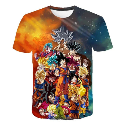 T Shirts Dragon Ball Z Children's Men Shirt Men's T-shirt Harajuku Style Trend Goku High Quality Clothing Anime Tops Streetwear