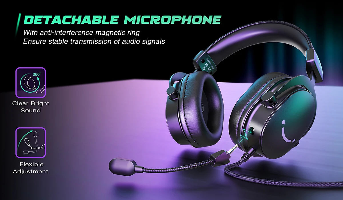 FIFINE Headset, 3.5 mm jack & USB Headphone with 7.1 Surround Sound/volume control/Mute switch for PC/MAC/PS4/PS5 Mixer-H9
