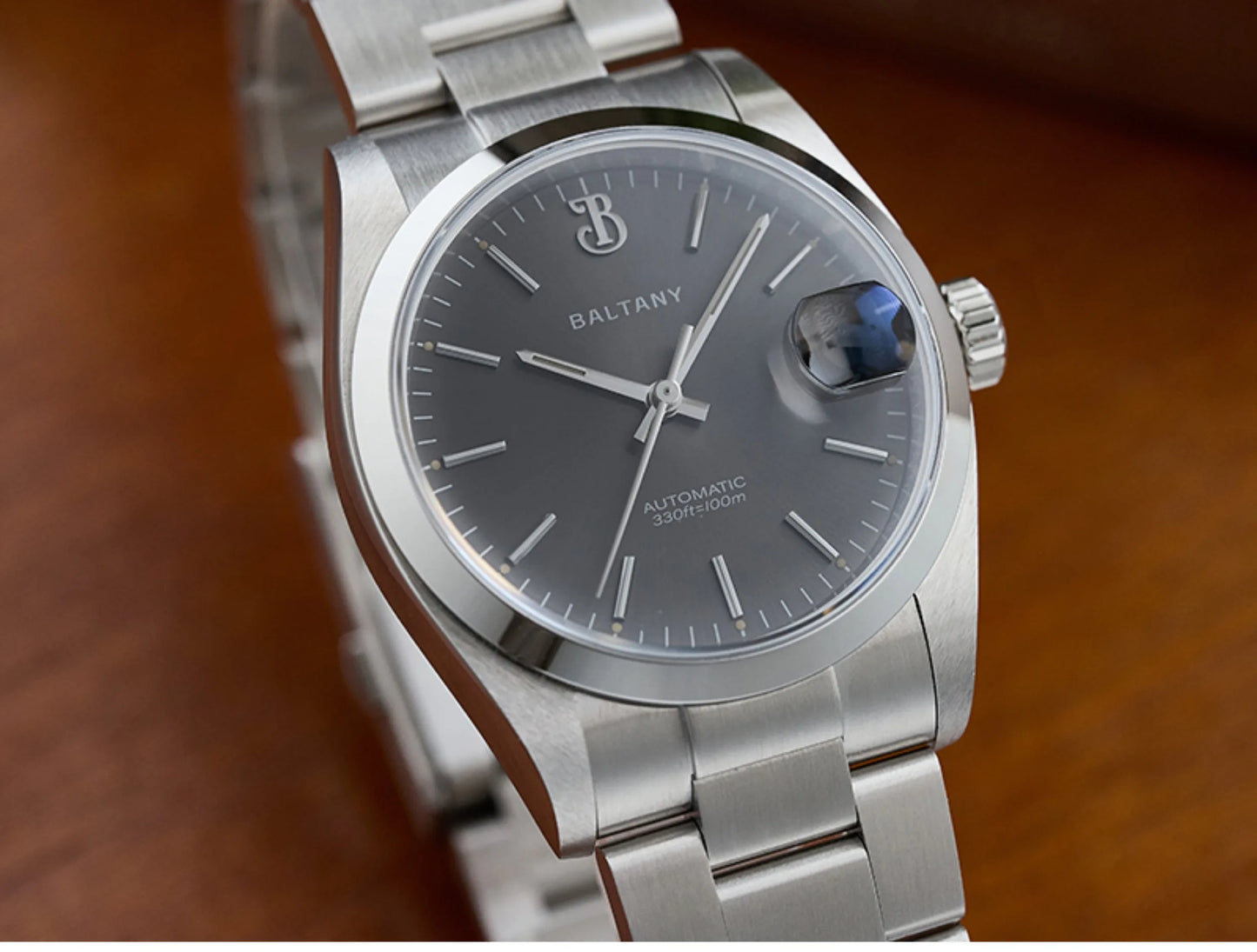 Baltany Men Automatic Watch 36MM Mechaical Wristwatch Bubble Sapphire 10ATM Waterproof C3 Luminous NH35