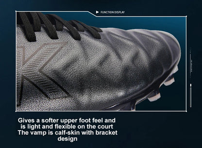 KELME Soccer MG Shoes Calf-Skin Cleats Match Artificial Grass Slip-Resistant  Cushioning Training Football Shoes ZX80121058