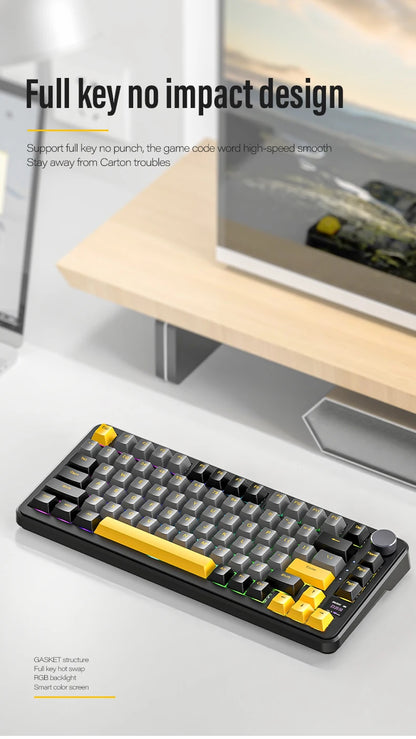 ATTACK SHARK X85/X85Pro Wireless Mechanical Keyboard 75% 82 Keys Tri-Mode Bluetooth Wired RGB Hot Swap Gasket Knob Large battery