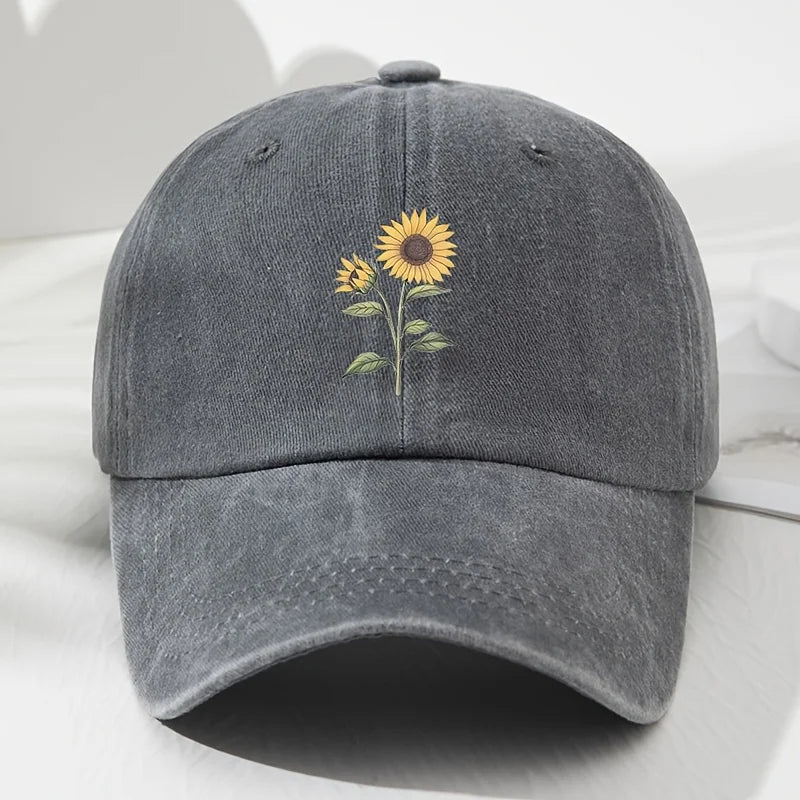 Casquette de baseball « Dad Hat » au motif rétro de tournesols, adaptée aux sports de plein air, à la pêche et au camping, casquette de randonnée