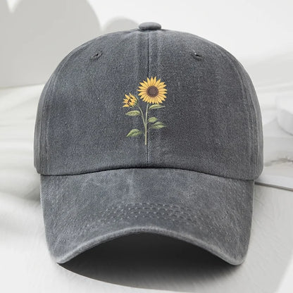 Casquette de baseball « Dad Hat » au motif rétro de tournesols, adaptée aux sports de plein air, à la pêche et au camping, casquette de randonnée