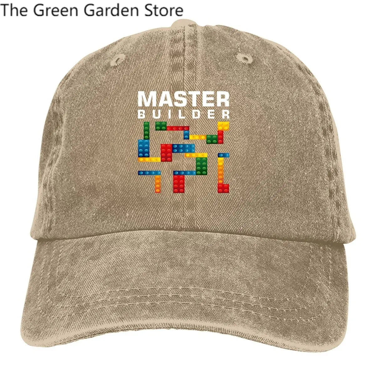Bausteine – Mehrfarbige Herren-Kappe mit Schirm – Cool Master Builder – Bausteine – Personalisierte Schutzkappen mit Schirm