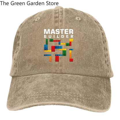 Bausteine – Mehrfarbige Herren-Kappe mit Schirm – Cool Master Builder – Bausteine – Personalisierte Schutzkappen mit Schirm