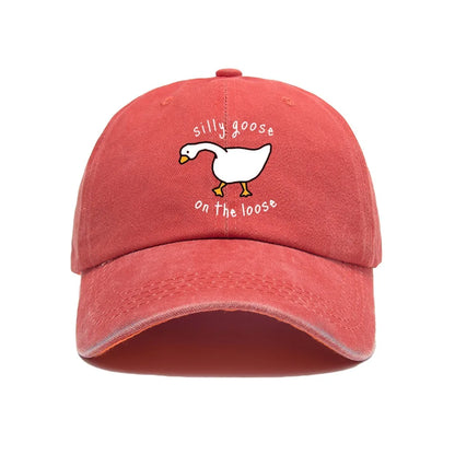 Big Goose Printed Baseball Hat for Men and Women, Small Fresh Soft Top Duck Tongue Hat, Sunshade Hat, Outdoor Sunscreen