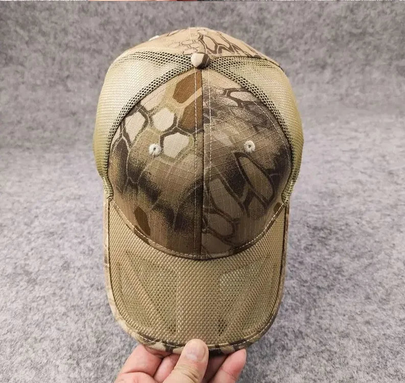 Summer Breathable Mesh Baseball Cap for Men Big Head Size Adjustable Men's Cap Casual Camouflage Outdoor Jungle Caps Male 62cm