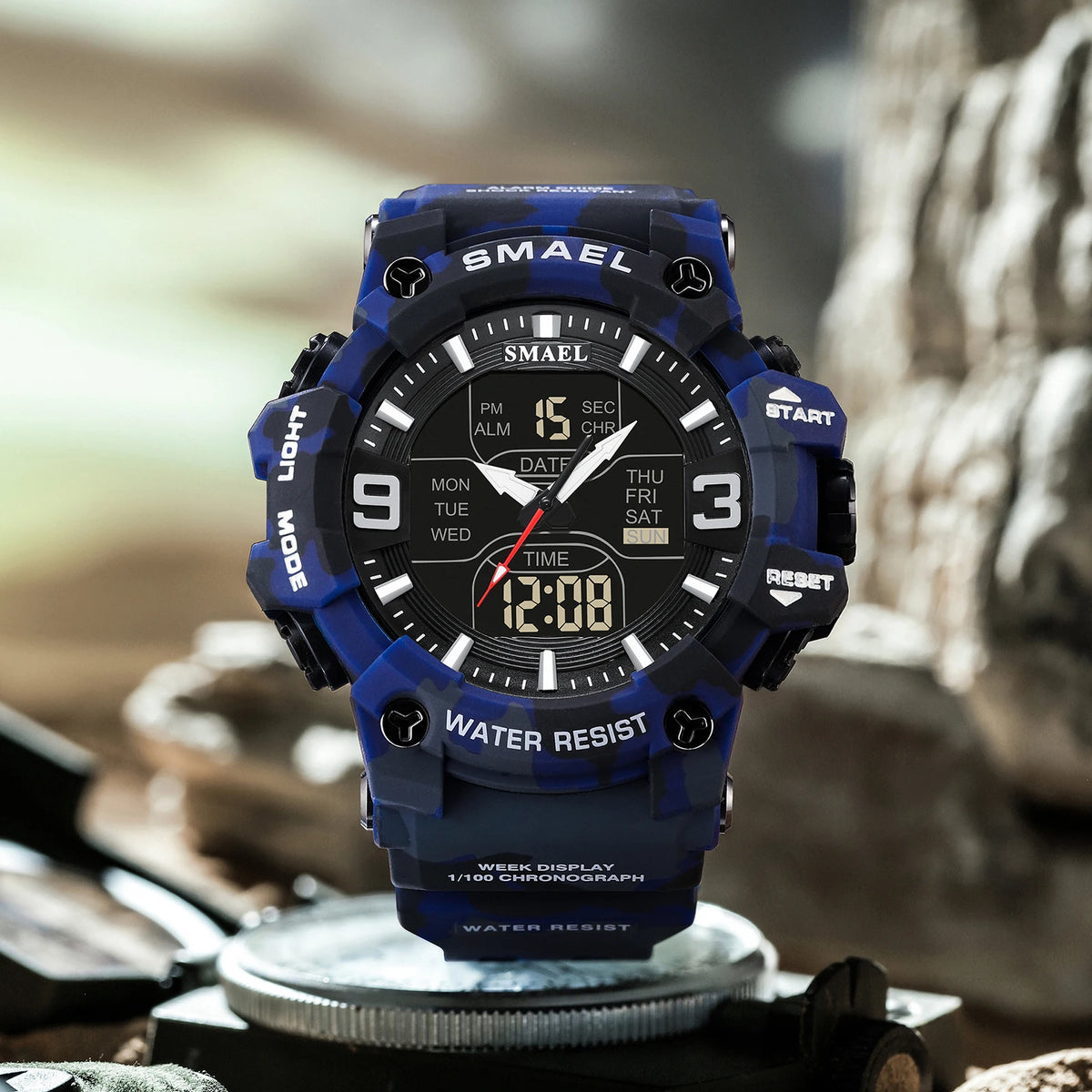 Military Watches Men Sport  Watch Waterproof Alarm Clock Dual Time Wristwatches Digital 8049B Army Watches Military