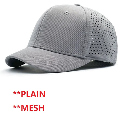 Big Head Hat Back Closed 5cm Short Brim Baseball Cap for Men Mesh Fitted Caps Stretchy Full Closed Caps 56-60cm 61-65cm