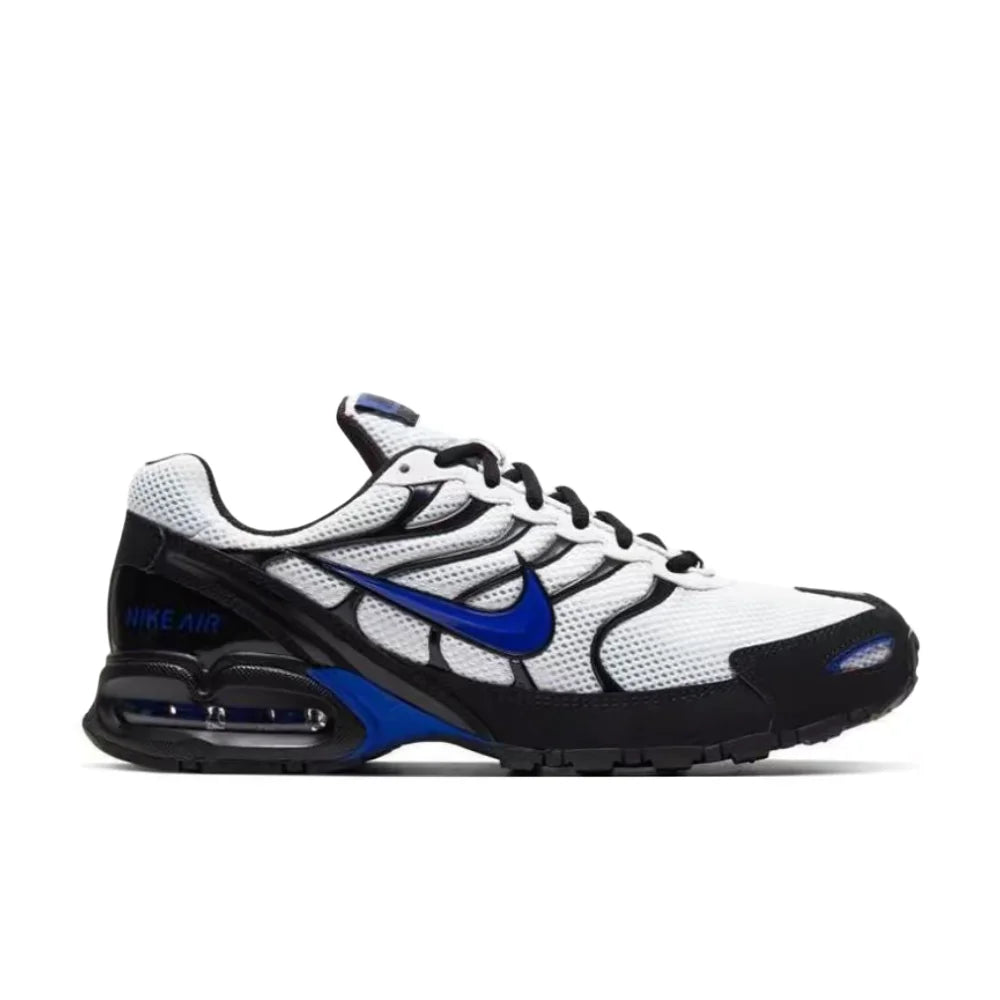 Pánské tréninkové běžecké boty Nike Air Max Torch 4 – černá/bílá/modrá, prodyšná síťovina, ležérní pohodlí, pevný úchop CW7026-100