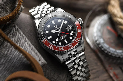 Montre automatique PAGANI DESIGN GMT 1662, montre-bracelet pour homme de 40 mm, étanche jusqu'à 100 m, montres-bracelets mécaniques pour homme Cloc