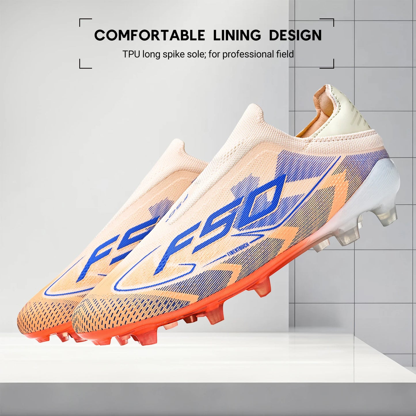AG/FG Firm Ground Soccer Cleats for Men Women Kids Youth PU Fabric Rubber Sole Non-Slip Wear-Resistant Training Boots