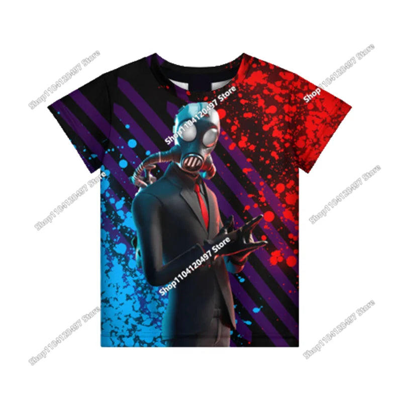 Anime Fortnite T-Shirts Girl Clothing T Shirt Boys White Cartoon Tees Baby Summer Shirts Cute Printed Tops Costume