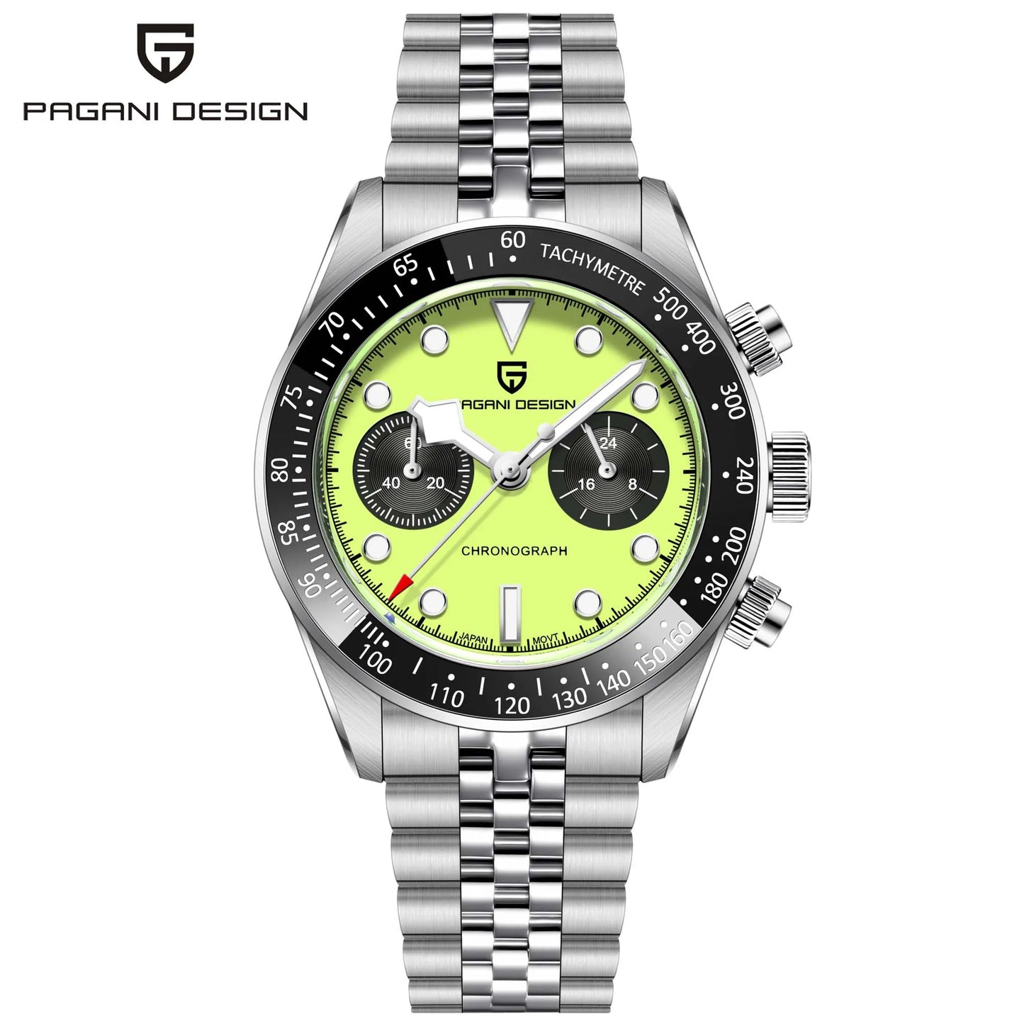 PAGANI DESIGN Men Watches 2026 New Pink BB Panda Dial Chronograph Fashion Luxury Quartz Watch For Men VK64 Movt Waterproof Watch