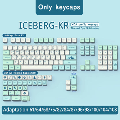 Keycaps Iceberg perfil XDA brasileño coreano japonés ruso español francés ISO Enter PBT para teclado mecánico GK61