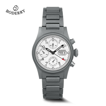 Boderry Chronograph Watch LANDMASTER Titanium Automatic mechanical Field Watches Outdoor Sport Waterproof Dive Wristwatch Men