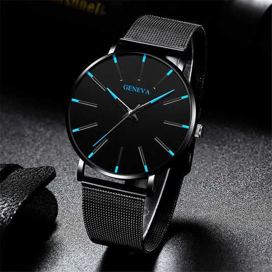 Fashion Mens Watches Top Brand Luxury Quartz Watch Men Casual Slim Mesh Steel Waterproof Sport Watch Relogio Masculino