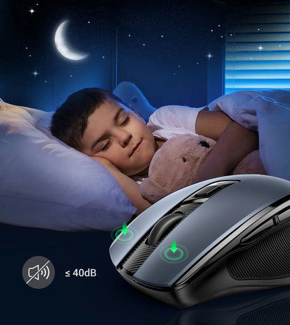 UGREEN langaton hiiri Bluetooth 5.0, ergonominen 4000DPI, 6 hiljaista painiketta, MacBookille, tabletille, kannettaville tietokoneille, tietokoneelle ja PC:lle, 2.4G-hiiri