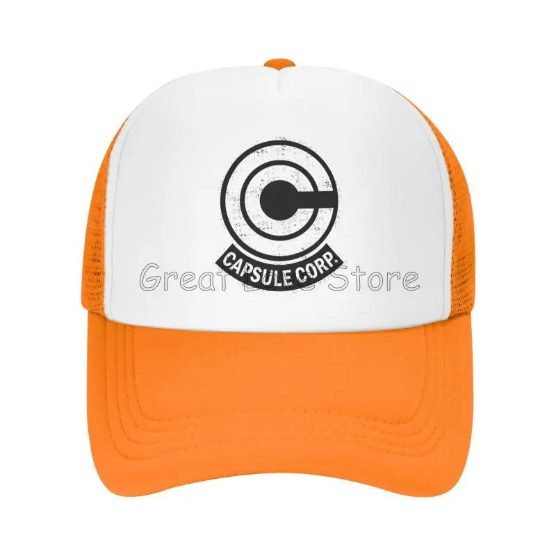 Capsule Corp Mesh-baseballkepsar Unisex Hip-Hop-truckerhatt Anime DBZ Dad Hat Justerbar racingkeps Sommartrucker Snapback-kepsar