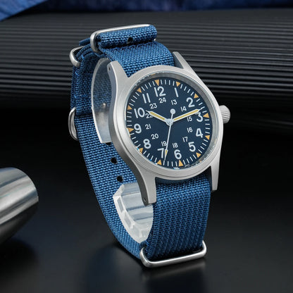 Militado ML05 38mm Military Field Watch VH31 Sweep Quartz Movement Domed Sapphire Crystal Waterproof 100M Super Luminous Watches