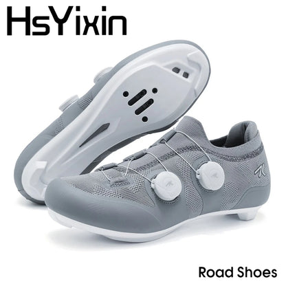 Cyklistické boty na silniční kolo, unisex, HsYixin, prodyšné, se samozamykacím systémem SPD, protiskluzové, závodní boty na silniční kolo, ploché, MTB, cyklistické tenisky