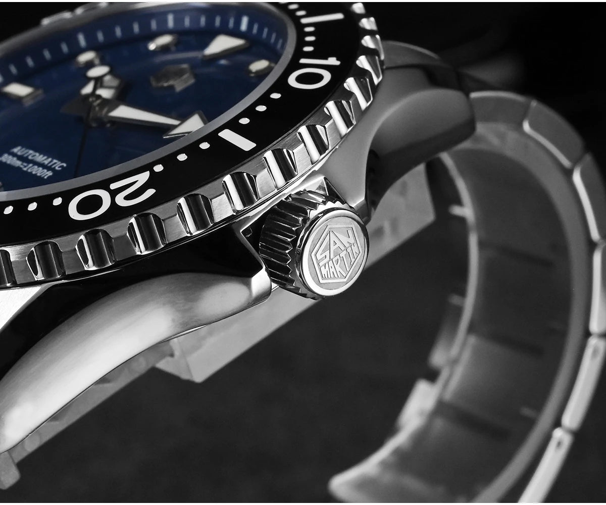 San Martin New 40-44mm Luxury Men's Diver Watch, Classic High Quality NH35 YN55 Automatic Mechanical, Sapphire, BGW-X1, 20Bar