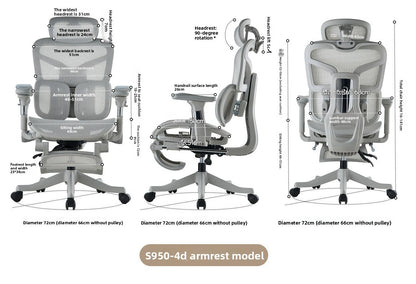 S950 Ergonomic Office Chair Adjustable Computer Chair, Gaming Chair with Lumbar Support, Comfortable Study Chair for Home Office & Work