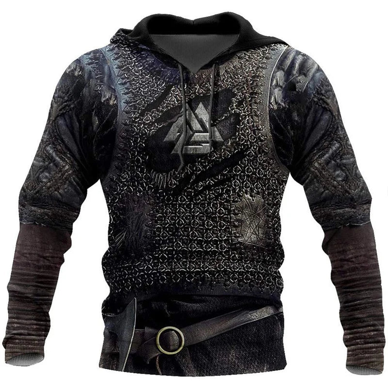 2024 Mens Hoodies Eagle Tattoo Pattern Vikings 3D Printed Fashion Casual Harajuku Hip Hop Autumn And Winter Oversized Sudaderas, Produit gaming premium Fraquane, produits de luxe, nouvelle génération, équipement gamer