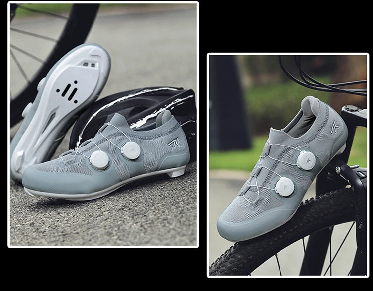 Cyklistické boty na silniční kolo, unisex, HsYixin, prodyšné, se samozamykacím systémem SPD, protiskluzové, závodní boty na silniční kolo, ploché, MTB, cyklistické tenisky