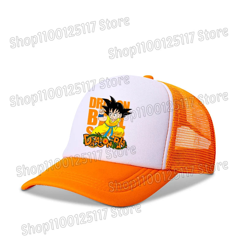 Dragon Ball Baseballkappe, Anime-Bedruckte Kappen, atmungsaktive Schirmmütze, Cartoon, Goku, Sommersport, Snapback, Mesh-Sonnenhut, Geschenk für Kinder