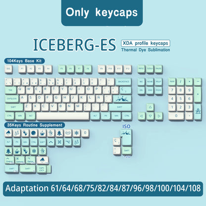 Keycaps Iceberg perfil XDA brasileño coreano japonés ruso español francés ISO Enter PBT para teclado mecánico GK61
