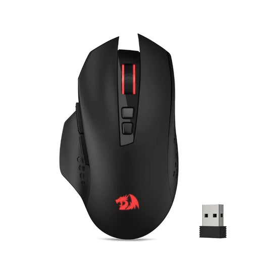 Redragon M656 Gainer belaidė žaidimų pelė, 4000 DPI 2.4Ghz belaidė žaidėjų pelė su 5 DPI lygiais, 7 makro mygtukais, raudonu LED apšvietimu