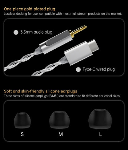 CCA Phoenix Metal Alloy Body 10mm Dual Magnetic Dynamic Coil HIFI Sound Quality In Ear Wired Esports Music Earphones
