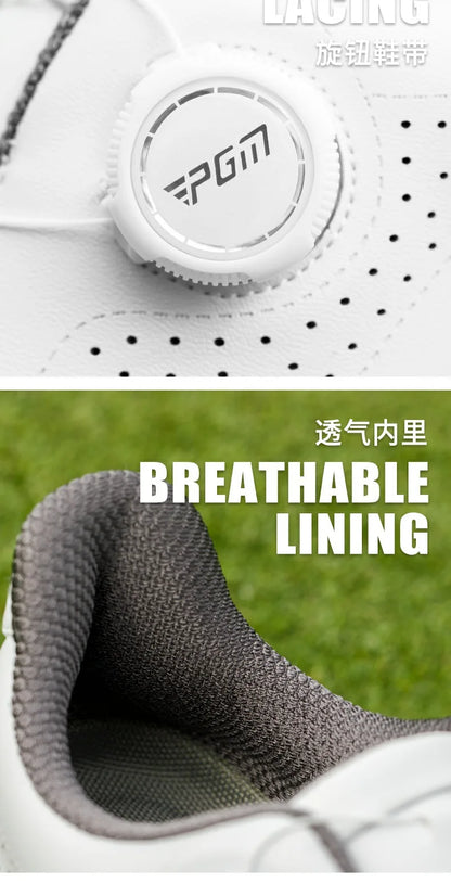 Sapatilhas de Golfe Desportivas para Homem PGM, Entressola Popcorn Super Macia, Atacadores com Botão, Antiderrapantes e Respiráveis