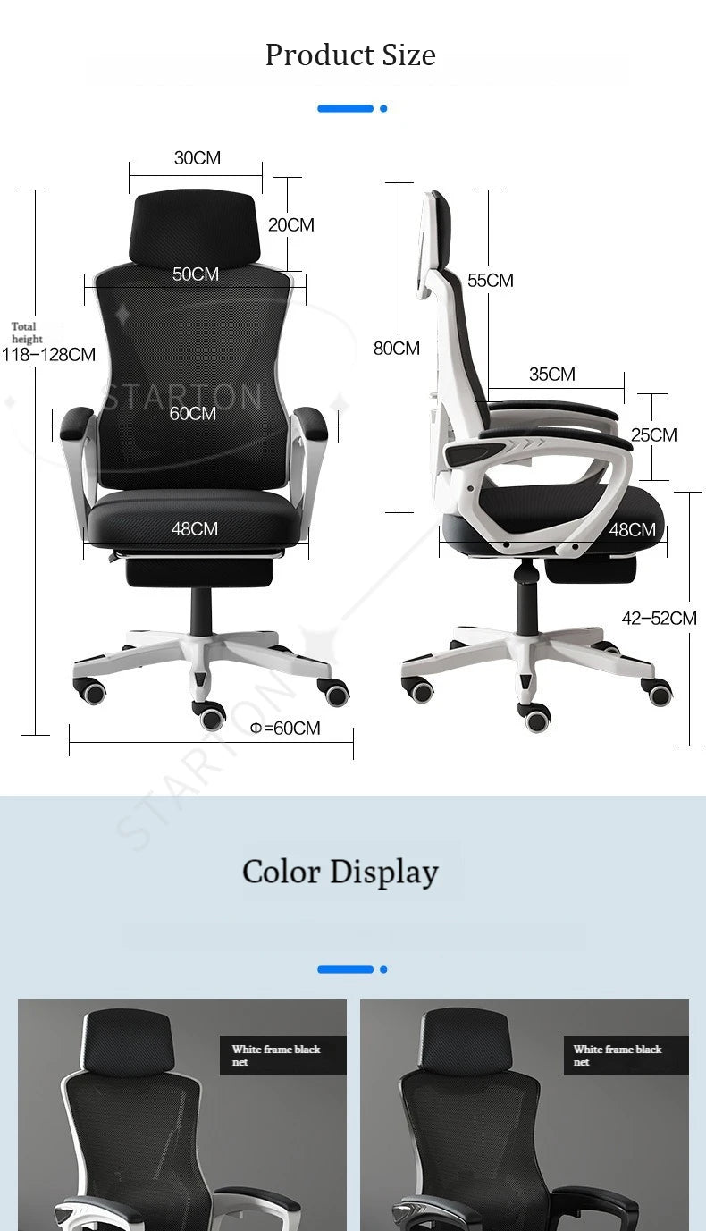 High Density Sponge Mesh Office  New Design Home Office Furniture Comfortable  Chair with Footrest